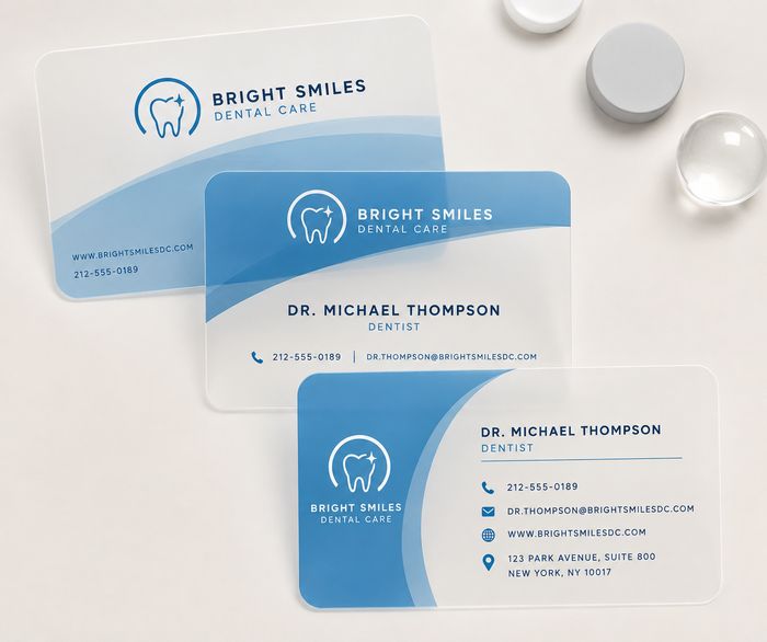 Clear Plastic business card example 2