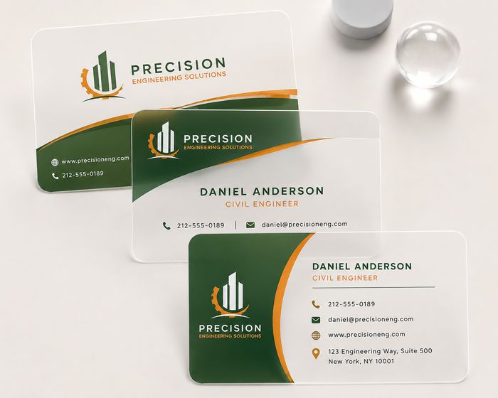 Clear Plastic business card example 3