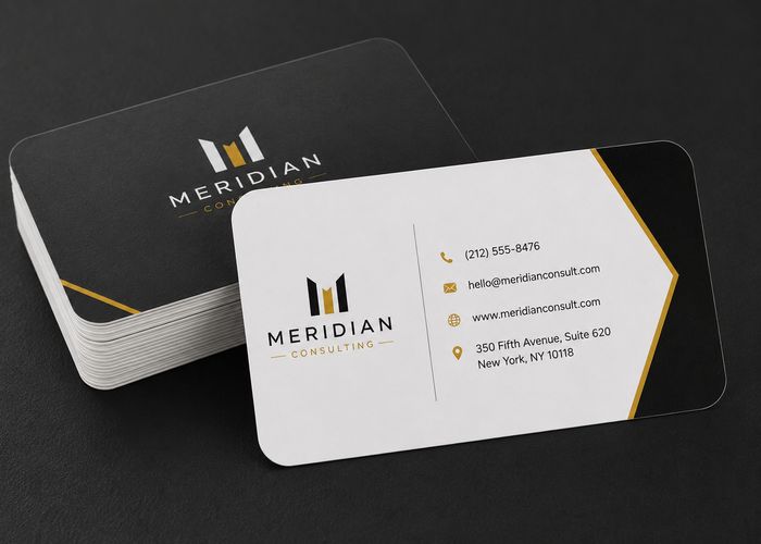 White Plastic business card example 1