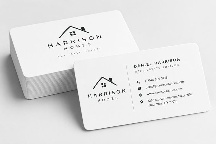 White Plastic business card example 2