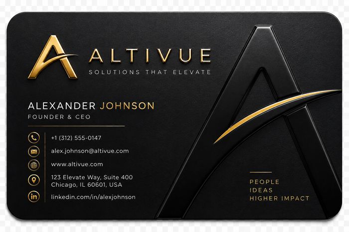 Raised Gloss Finish business card example 1