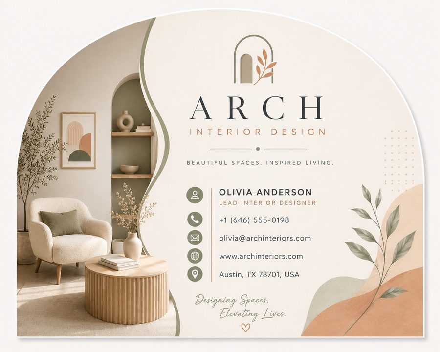 Arch business card shape