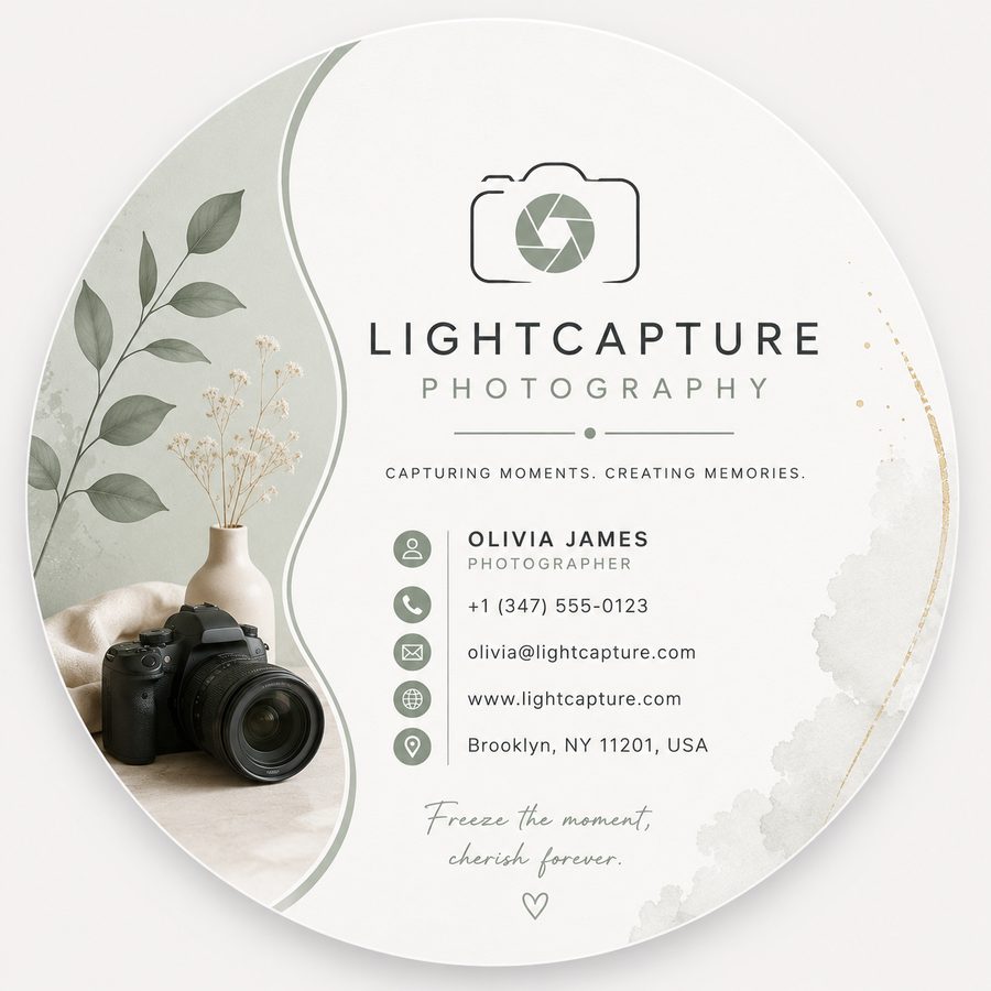 Circle business card shape