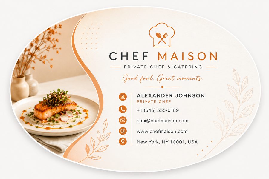 Oval business card shape